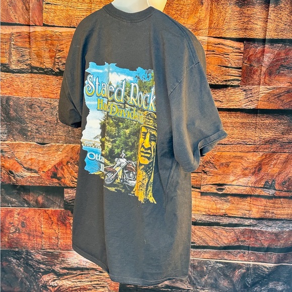 Harley-Davidson Black Tee with Green Motorcycle Graphic - Picture 10 of 13